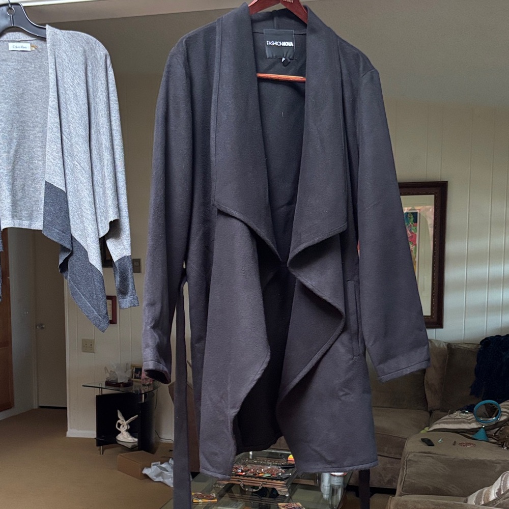 Fashion Nova Charcoal Draped Cardigan